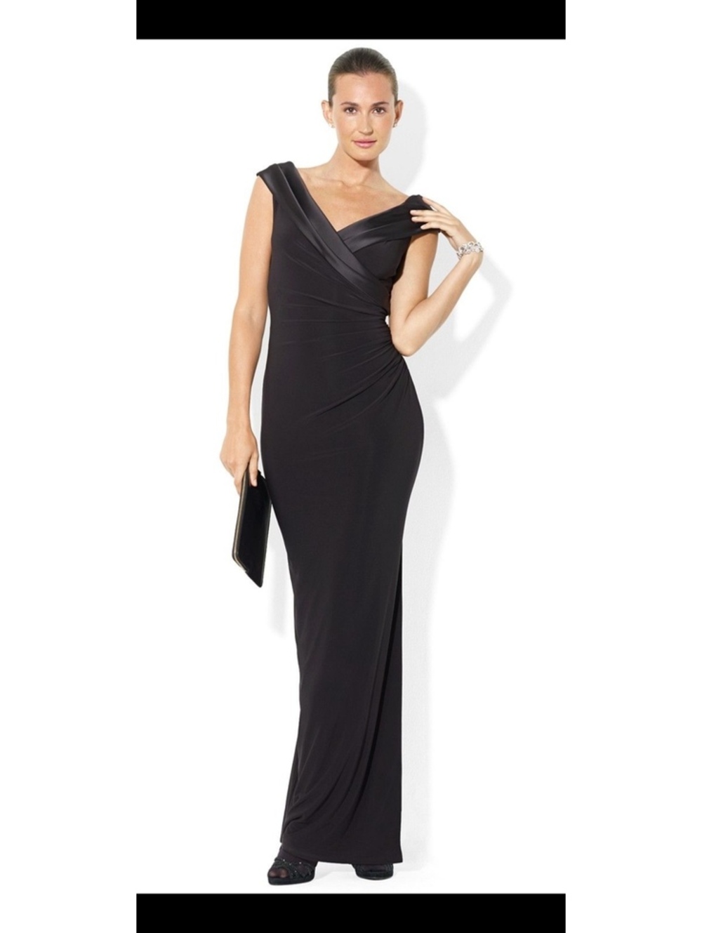 Lauren Ralph Lauren Evening Black Sleeveless Gown Size 6